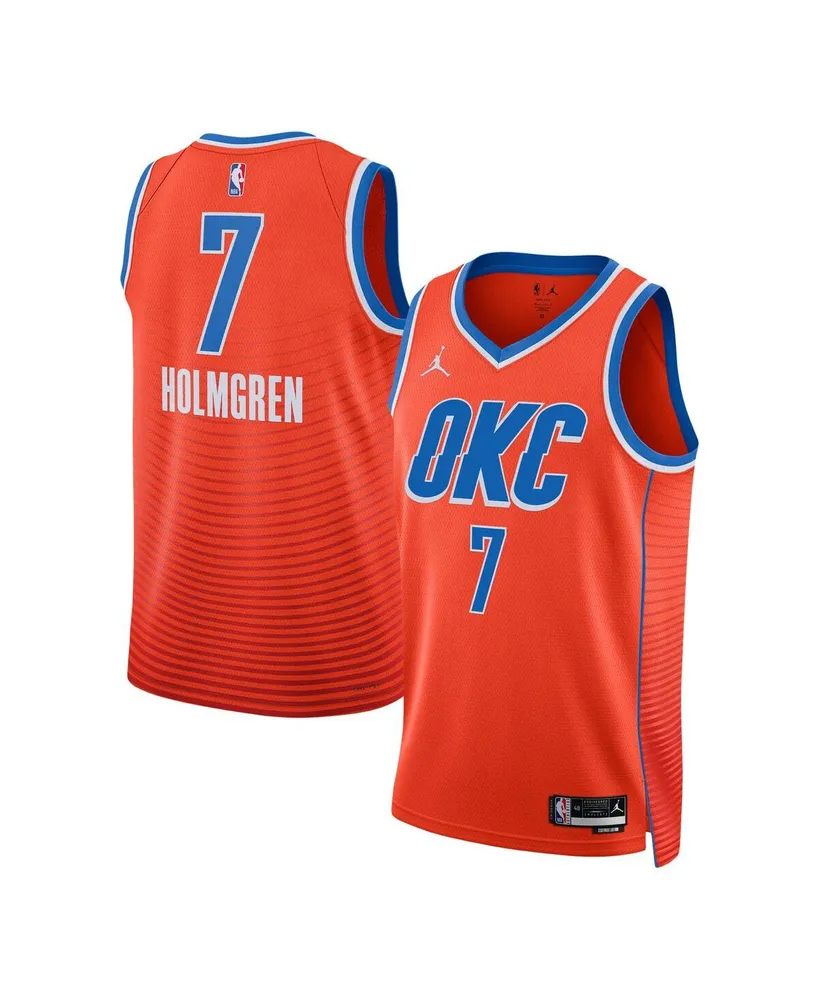 Men's and Women's Jordan Chet Holmgren Orange Oklahoma City Thunder Swingman Jersey - Statement Edition