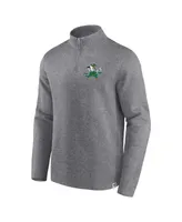 Men's Fanatics Heather Gray Distressed Notre Dame Fighting Irish Vintage-Like Fleece Quarter-Zip Jacket