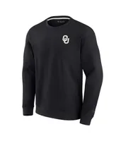 Men's and Women's Fanatics Signature Black Oklahoma Sooners Super Soft Pullover Crew Sweatshirt