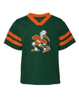 Toddler Boys and Girls Green Miami Hurricanes Two-Piece Red Zone Jersey Pants Set