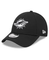 Youth Boys and Girls New Era Black Miami Dolphins Main B-Dub 9FORTY Adjustable Hat