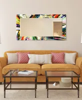 Empire Art Direct "Nirvana Ii" Rectangular Beveled Mirror on Free Floating Printed Tempered Art Glass, 54" x 28" x 0.4"