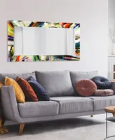 Empire Art Direct "Nirvana Ii" Rectangular Beveled Mirror on Free Floating Printed Tempered Art Glass, 54" x 28" x 0.4"