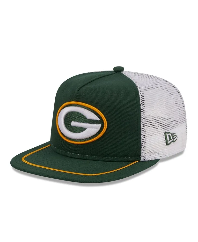 Men's New Era Black Green Bay Packers Illumination Golfer Snapback Trucker Hat