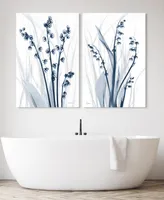 Empire Art Direct Radiant Blues 1 2 Frameless Free Floating Tempered Glass Panel Graphic Wall Art, 48" x 32" x 0.2" each