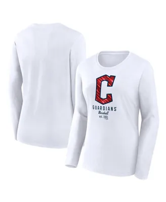 Women's Fanatics White Cleveland Guardians Long Sleeve T-shirt