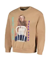 Men's Tan Distressed Britney Spears Tour Washed Pullover Sweatshirt