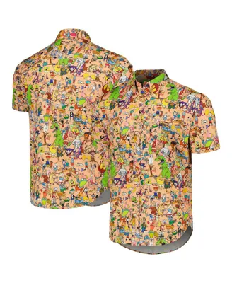 Men's and Women's Rsvlts Orange Nickelodeon 90s Mashup Kunuflex Button-Down Shirt