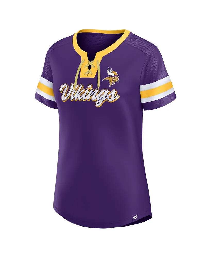 Women's Fanatics Purple Minnesota Vikings Original State Lace-Up T-shirt