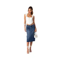 Women's Mirah denim midi skirt