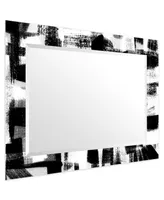 Empire Art Direct "Newsflash I" Rectangular Beveled Mirror on Free Floating Printed Tempered Art Glass, 30" x 40" x 0.4"