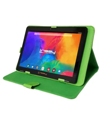 Linsay New 10.1" Wi-Fi Tablet with Green Style Case and Super Screen 1280x800 Ips Quad Core 2GB Ram 64GB Android 13
