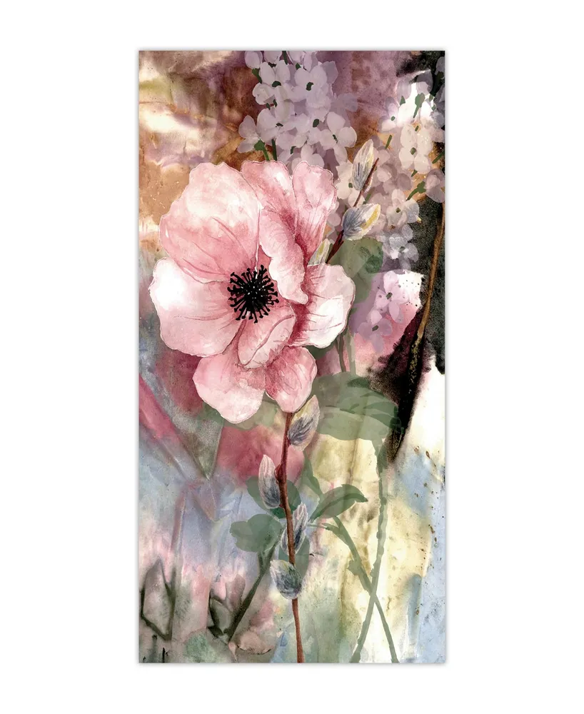 Empire Art Direct "Pastel Fleur Li" Frameless Free Floating Reverse Printed Tempered Glass Wall Art, 72" x 36" x 0.2"