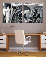 Empire Art Direct Ebony Ivory Ab Frameless Free Floating Tempered Art Glass Wall Art, 36" x 36" x 0.2" Each