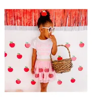 Sweet Wink Toddler Girls Apple Picking Crew Short Sleeve T-Shirt