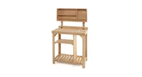 Garden Wooden Potting Table Workstation with Storage Shelf