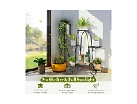 6-Tier Plant Stand with Adjustable Foot Pads-Black