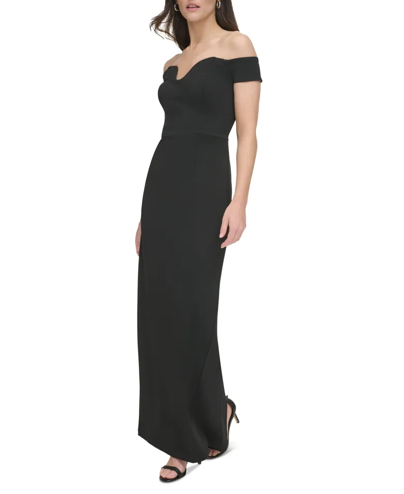 Vince Camuto Women's Off-The-Shoulder Notch-Neck Gown