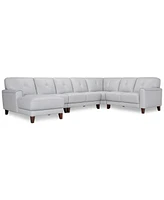 Closeout! Ashlinn 144" 5-Pc. Pastel Leather Sectional, Created for Macy's