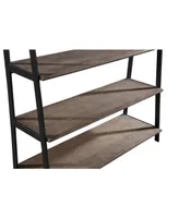 Finch 59" Wood and Metal Etagere Bookcase