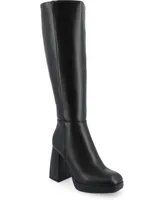 Journee Collection Women's Mylah Platform Block Heel Knee High Boots