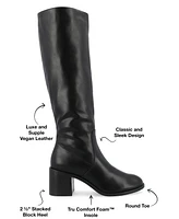 Journee Collection Women's Romilly Round Toe Block Heel Knee High Boots