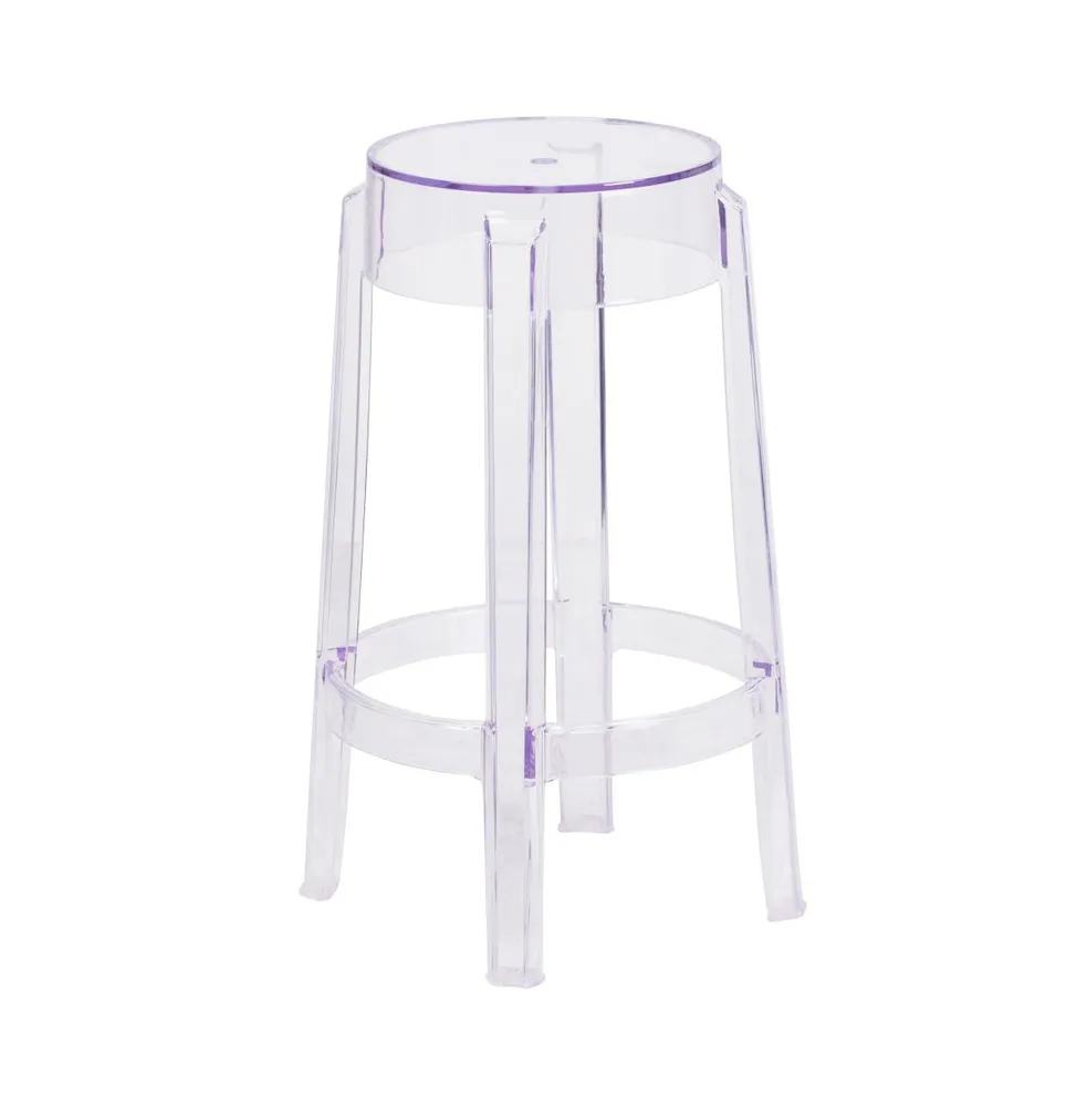 Emma+Oliver 25.75'' High Transparent Counter Height Stool