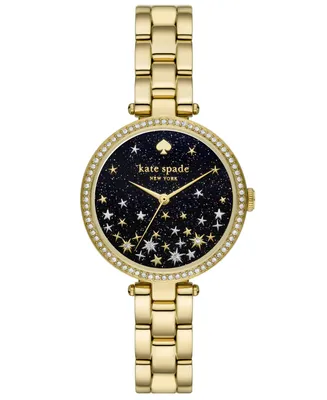 kate spade new york Women's Holland Three Hand Gold-Tone Stainless Steel Watch 34mm