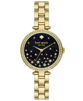 kate spade new york Women's Holland Three Hand Gold-Tone Stainless Steel Watch 34mm