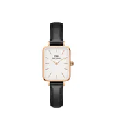 Daniel Wellington Women's Quadro Sheffield Black Leather Watch 20 x 26mm