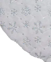 Kurt Adler 48" Tree Skirt with Snowflake Border