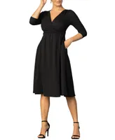 Women's Gabriella Ruched Sleeve Midi Dress with Pockets