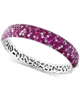 Ruby (7-1/3 ct. t.w.) & Pink Sapphire (7-1/3 ct. t.w.) Ombre Bangle Bracelet in Sterling Silver