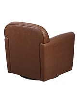 Madison Park Archer 30.5" Wide Faux Leather 360 Degree Swivel Arm Chair