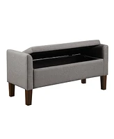 510 Design Blaire 44" Wide Flip-Top Fabric Upholstered Storage Bench