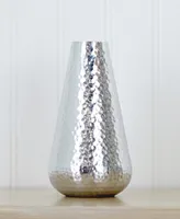 Nearly Natural 12" Aluminium Tear Drop Flower Vase