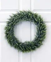 Nearly Natural 20" Artificial Eucalyptus Boxwood Wreath