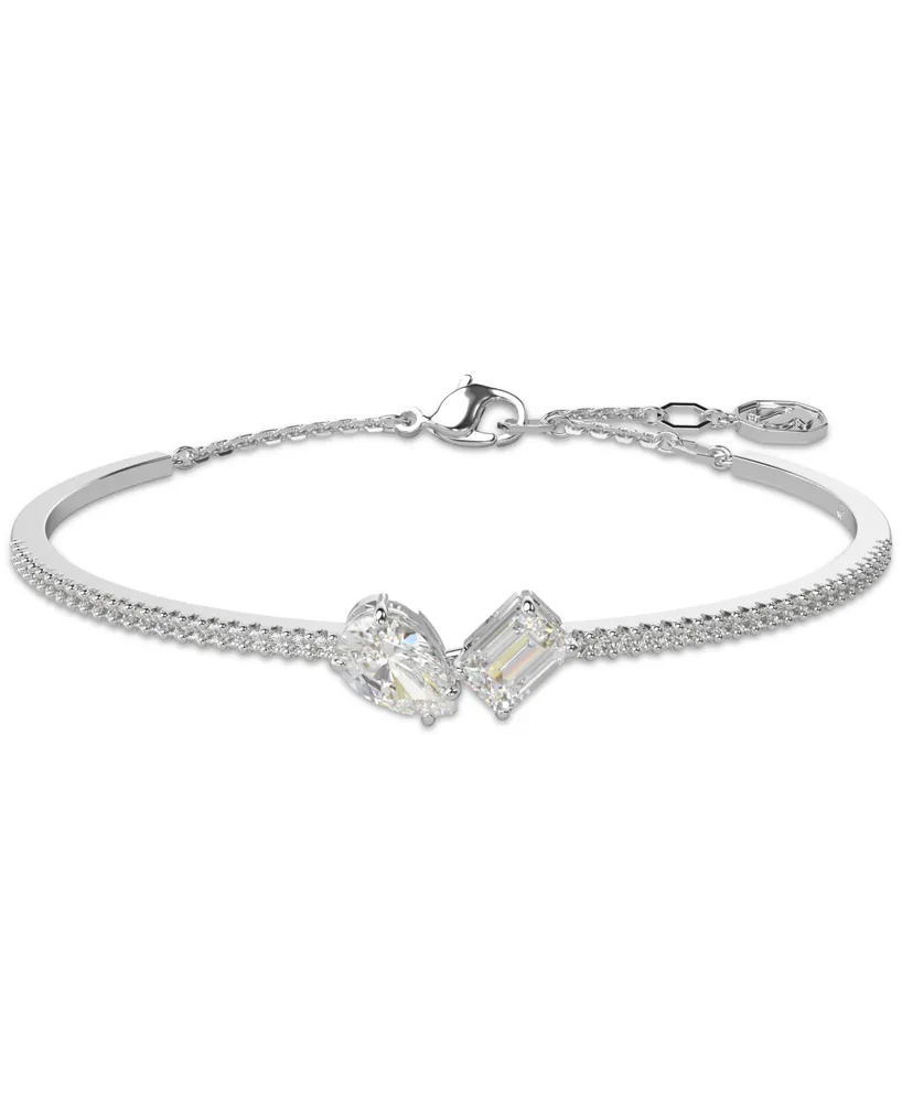 Swarovski Silver-Tone Mesmera Crystal Bangle Bracelet