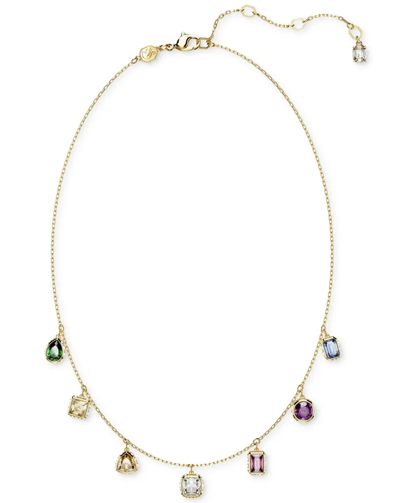 Swarovski Gold-Tone Mixed Crystal Charm Necklace, 15" + 2-3/4" extender