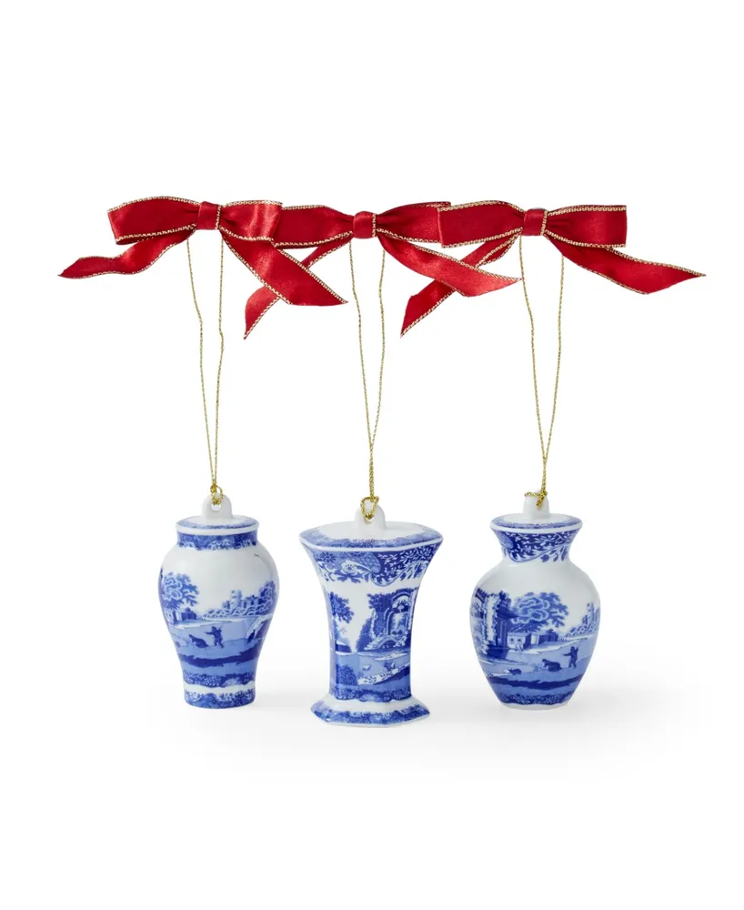 Spode Blue Italian Mini Urn Ornaments, Set of 3