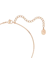 Swarovski Rose Gold-Tone Pave & Imitation Pearl Pendant Necklace & Charm-Accent Hoop Earrings Set