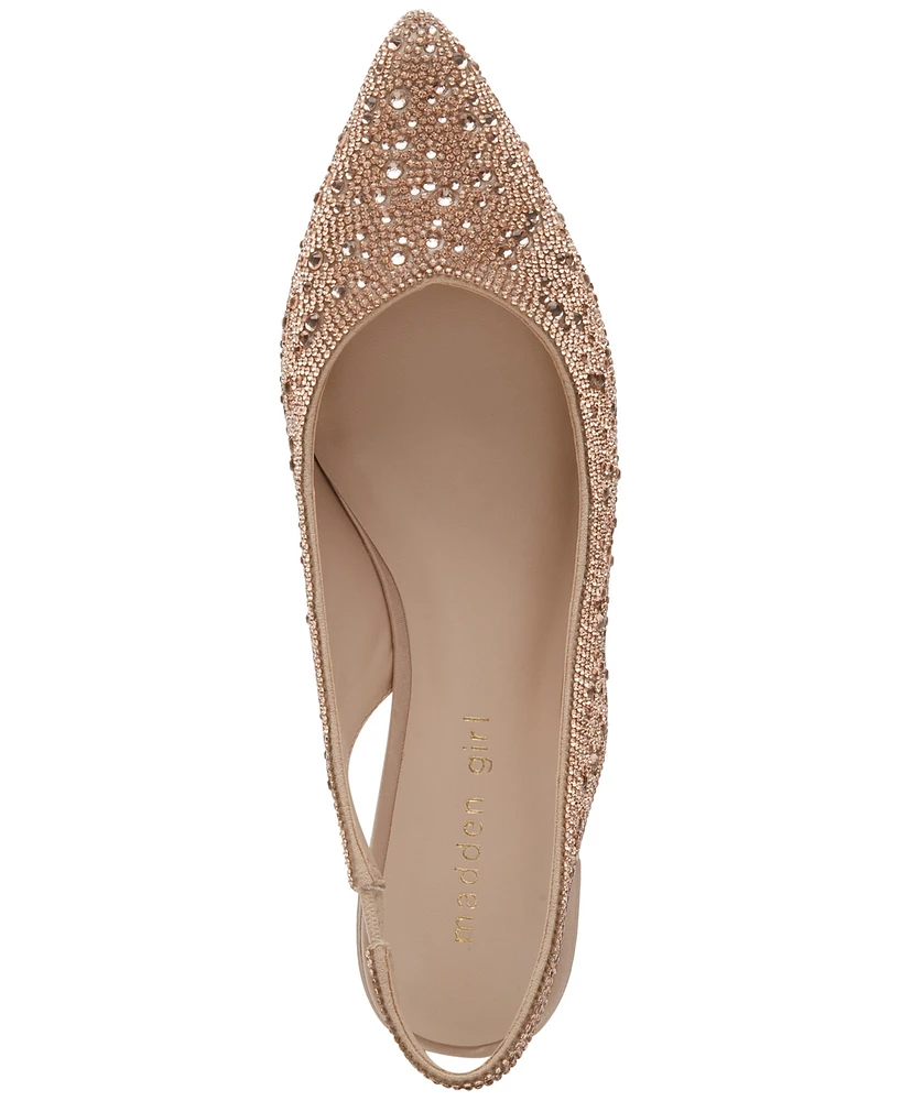 Madden Girl Deviin-r Rhinestone Pointed-Toe Slingback Flats