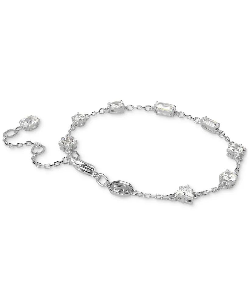 Swarovski Silver-Tone Mixed Crystal Station Flex Bracelet