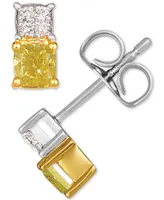 Le Vian Sunny Yellow Diamond & Vanilla Diamond Two-Tone Stud Earrings (1/2 ct. t.w.) in 14k Two-Tone Gold
