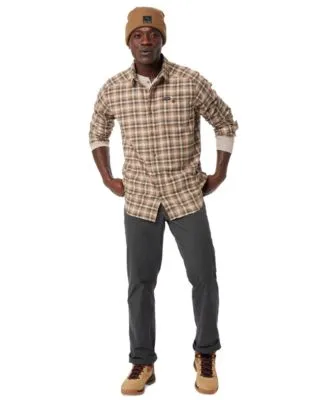 Mens Columbia Cornell Woods Flannel Long Sleeve Shirt With A Long Sleeve Henley Shirt