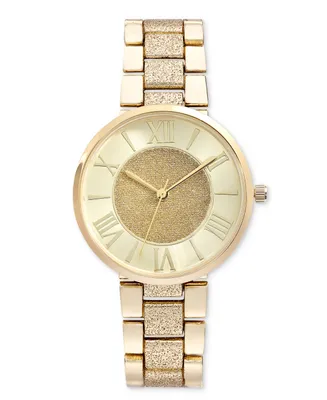 I.n.c. International Concepts Women's Glitter Gold-Tone Bracelet Watch 36mm, Created for Macy's