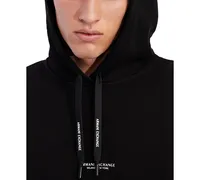 A|X Armani Exchange Men's French Terry Double-Logo Drawstring Hoodie