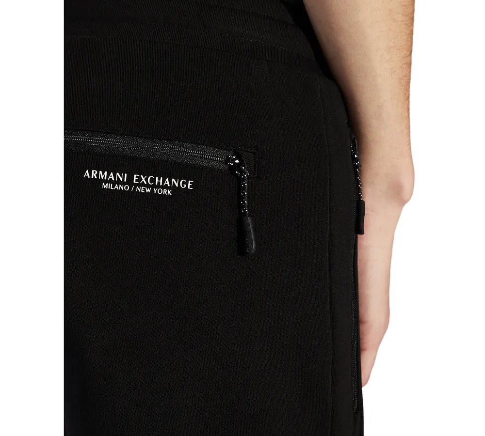 A|X Armani Exchange Men's Tailored Fit Elastic-Waist French Terry Logo Joggers