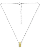 Giani Bernini Cubic Zirconia Open Link Rondelle Slide Pendant Necklace, 16" + 2" extender, Created for Macy's