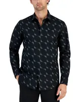 Alfani Men's Dot Wave Print Long-Sleeve Button-Up Shirt, Created for Macy's